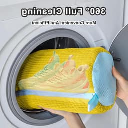Waszakken voor schoenen - Set van 2, herbruikbare waszakken met rits voor efficiënt reinigen en bescherming van schoenen tijdens het wassen, grijs — thumbnail 2