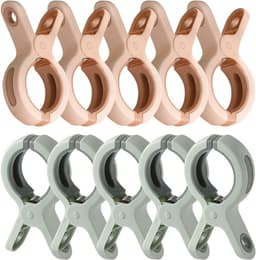 Clips voor kleding, metalen wasknijpers， 10 Stuks Strandlaken Clips Multifunctionele Plastic Antislip Handdoekklemmen Winddicht Kleren Ophangen Pinnen Herbruikbare Kleding Clips — thumbnail 4