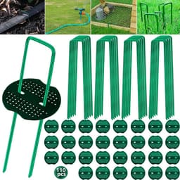 80 Grondankers en 30 Bufferschijven voor Tuinfolie en Bevestiging - Stevige Haringen — thumbnail 1