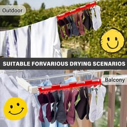 4 stuks - Sokkendroger - Draagbare washaken - Sokkenhouder - Kledingrek - Vierdelig droogrek voor sokken en kleding - winddicht droogrek - kledinghanger - plastic kledinghanger - voor hoeden, schoenveters, handdoeken en sokken - 32*5cm - 4 kleuren — thumbnail 5