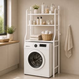MeubelsvanJoep Wasmachine ombouw rek wit 157 x 68 x 26 cm - Wasmachine rek met opbergruimte wit - Wasmachine rek bovenlader wit - Wasmachine rek voorlader wit- Toilet kast — thumbnail 3