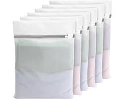 Set van 6 Wasnetten voor de Wasmachine, 40x30cm, Met Rits, Ideaal voor Fijne Was, Ondergoed en Kleding