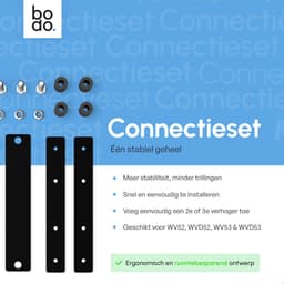 Bodo® - Wasmachine Verhoger connectieset - Zwart - voor WV52 - WV53 - WVH53 — thumbnail 3