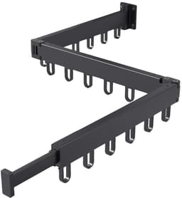 Wanddroogrek - zwart - inklapbaar - 18 haken - 126 cm — thumbnail 2