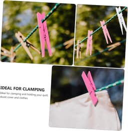 Houten Clips - Mini Knijpers - Foto Decoratie - Stevige Constructie - 40 Stuks - Willekeurige Kleuren — thumbnail 4