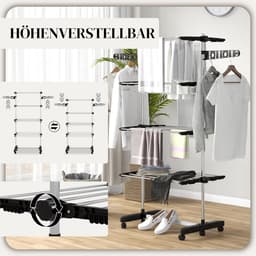 Inklapbare wasdriuk met wielen en vleugels voor binnen en buiten — thumbnail 4