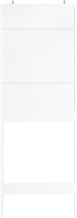 Novendo Goods - Wasmachinekast 182 cm hoog met kast en planken - Badkamer opbergkast boven wasmachine - Smalle ruimtebesparende kast - Wit MDF — thumbnail 2