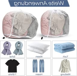 Set van 3 Waszakken van Gaas met Trekkoord voor Sokken, BH's en Kleding - Ideaal voor Wassen en Bescherming (30x40cm, 50x60cm) — thumbnail 5