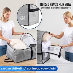 Sterke Handvatten en Ritsen, Verticale Verhuis- en Waszakken voor Kleding, Opslag en Reizen (Grijs, 4 Stuks) — thumbnail 5