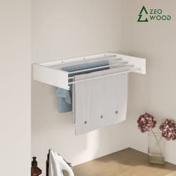 Zeo Wood® - Wanddroogrek Inklapbaar 70 cm - 3.5 m Drooglengte Wit — thumbnail 3