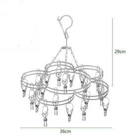 RVS Droogcarrousel met 20 Knijpers - Voor Georganiseerd Drogen en Opbergen van Kleding en Accessoires — thumbnail 3