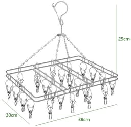 RVS Droogcarrousel met 20 Knijpers - Voor Georganiseerd Drogen en Opbergen van Kleding en Accessoires — thumbnail 4