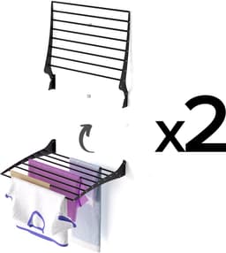 2x Foxydry Fold 60 black wasdroogrek wandmontage clicksysteem - 60 x 50 x 10 cm — thumbnail 1