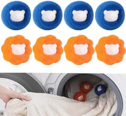 Wasmachine haarvangers 8 stuks - herbruikbare ballen - nylon en PP - verwijdert dierenharen uit kleding - SnelShoppen — thumbnail 1