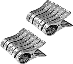 Grote wasknijpers - 12 stuks Wasknijpers - 12*6cm Roestvrijstalen wasknijpers - Winddichte clips - Geschikt voor het drogen van kleding - Winddicht drogen van kleding - Kledinghanger voor het drogen van quilts (12 stuks) — thumbnail 1