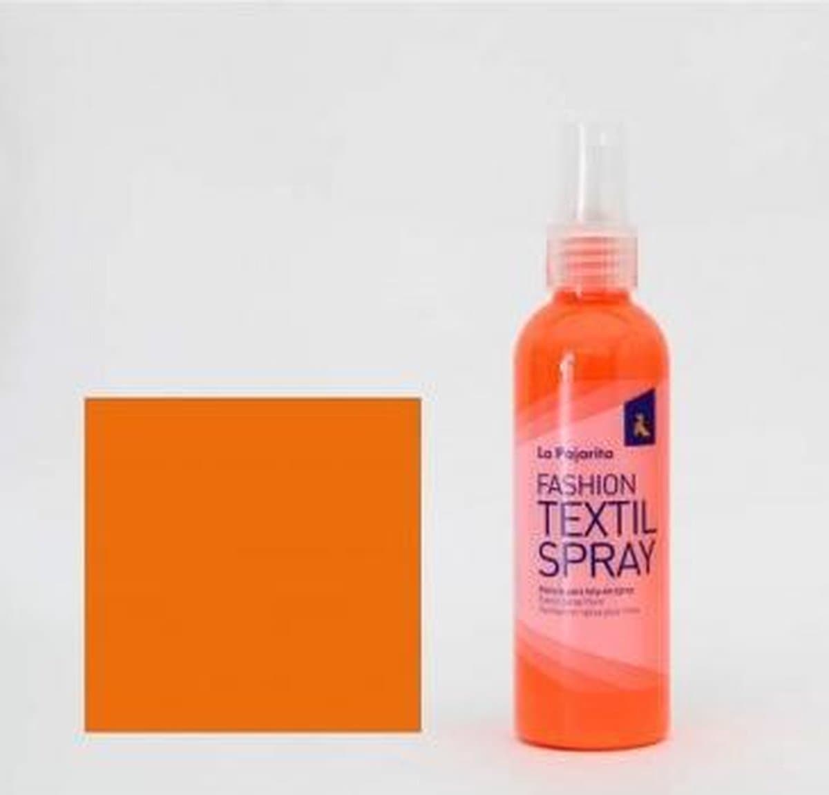 La Pajarita textielverf spray 100ml neon oranje voor knutselen. — afbeelding 1