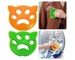 Cheqo® Haarverwijderaar Wasmachine - Huisdierhaar Wasmachine - Anti Haar Drogerballen - Hondenhaar Verwijderaar - Zachte Elastische Magneet - Voor Droger en Wasmachine - 2 Stuks — afbeelding 1