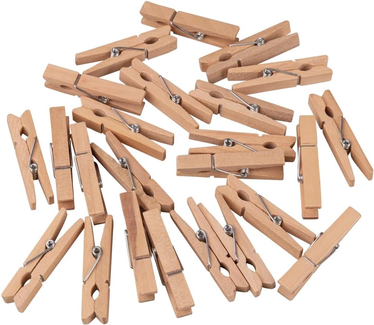 Houten wasknijpers 24 stuks - FSC 100%, 4,5cm - Natuurkleur — afbeelding 1
