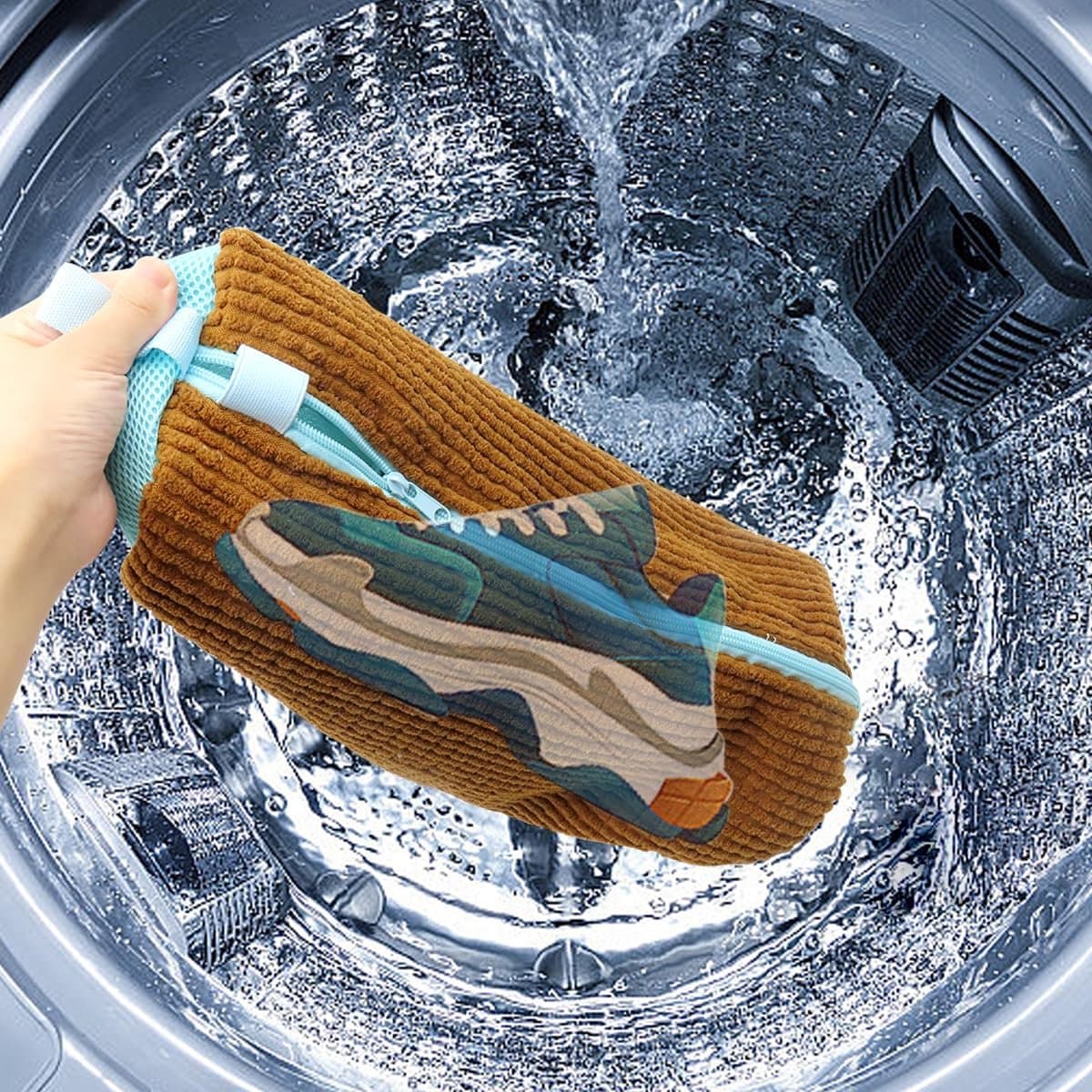 Ibenzoa® Robuuste Multifunctionele Schoenenbeschermzak voor Wasmachine - Geschikt voor Diverse Schoenen — afbeelding 1