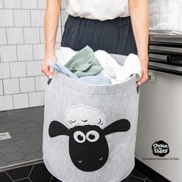 Vuilnismand grijs vilt met schaapshoofd motief Lifeney Shaun het schaap — thumbnail 5