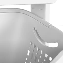 Wasophoogte Wasmand 3 vakken - Wit - Wassorteerder 3 vakken - Laundry basket met wieltjes - wasbox — thumbnail 3