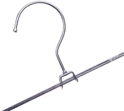 10-pack roestvrijstalen metalen broekkleerhanger kledingrek broekrekbeugel met 2 verstelbare clips — thumbnail 3