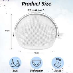 2-Pack BH-waszakken, rits mesh lingeriezakken voor wasgoed, lingeriezak voor ondergoed, waszakken voor vrouwen (grijs) — thumbnail 2