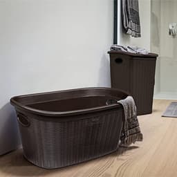 Stefanplast Elegance Wasmand - Bruin - Kunststof - 38x58x28cm — thumbnail 2
