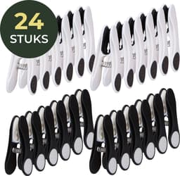 Gandria Wasknijpers 24 Stuks - Kunststof Wasknijpers - Set van 24 Plastic Knijpers - Wasrek Knijpers 10 Kg - Zwart/Wit en Wit/Zwart — thumbnail 1