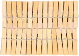 Ultra clean wasknijpers - 300x - bamboe hout - 7 cm - wasspelden knijpers - was ophangen - drogen — thumbnail 2