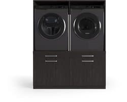Wasophoogte® Wasmachine Kast Oslo - Wasmachine verhoger - Wasmachine ombouw - 700(D)*1330(B)*1580(H) mm - Zwart