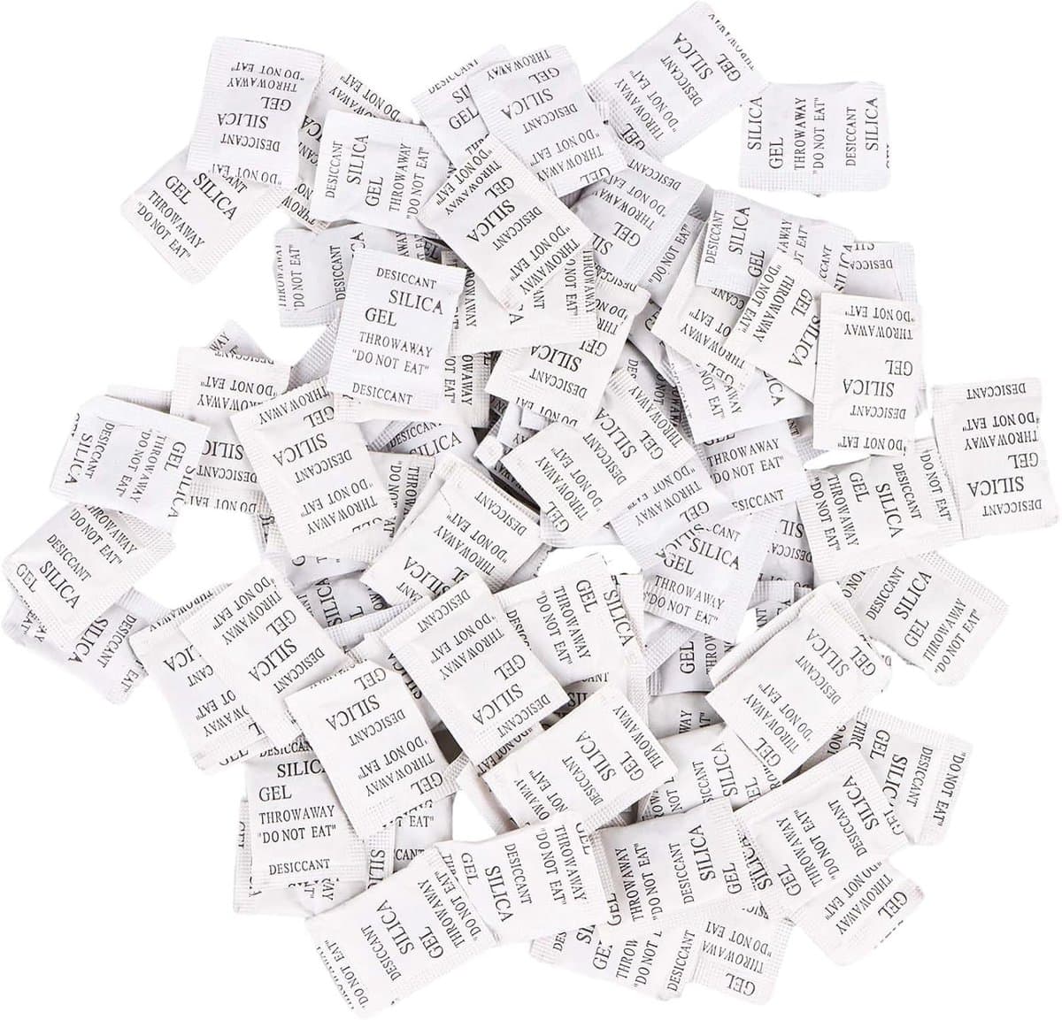 100 Pakketten Silica Gel Zakjes 1g Silica Droogmiddelzak Silica Gel Levensmiddelenkwaliteit Hygroscopisch Middel Ontvochtiger — afbeelding 1