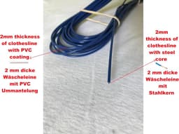 Waslijn 2 mm extra sterk met stalen kern en pvc-ommanteling, perfect voor huis, tuin, camping (blauw, 2000 cm, cm) — thumbnail 5