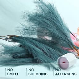 30 stuks kunstpampasgras, blauw, 55 cm, kleine pluizige pampasdecoratie voor tafelvaas, gedroogde bloemen, decoratie, turquoise, voor maritieme decoratie, badkamer, winter, woonkamer en — thumbnail 3