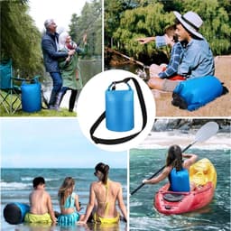 Tas, lichtgewicht, draagbaar, met 1 lange verstelbare schouderbanden, drijvend, voor kajakken, kamperen, raften en wateractiviteiten (blauw) — thumbnail 3