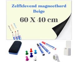 Magnetische Whiteboard Folie – Zelfklevende Whiteboard Sticker voor Muur, Herbruikbare Planner voor Thuis, Kantoor & School (60 x 40 cm Beige)
