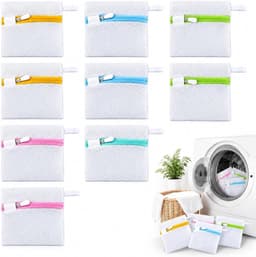 Kleine Waszakken voor Wasmachine - Multicolor - 13 x 12 cm - Fijne Honingraatstructuur met Verborgen Rits - Voor Sokken en Lingerie — thumbnail 1