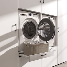 Roomart SERIE 2 Wasmachine Ombouwkast 254x205 cm - Kastenwand met 2 Hoge Kasten - Wit — thumbnail 2
