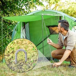 Duurzame 30 cm Tentpinnen van Gegalvaniseerd Staal voor Harde Grond, Roestvrij en Sterk, Ideaal voor Camping, Trampolines en Grondankers — thumbnail 4