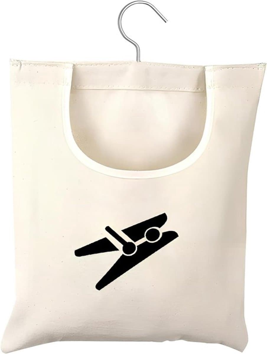 Wasknijperzak - Beige kleur - Duurzaam canvas - Ruim ontwerp - Voor wasknijpers en kleine voorwerpen — afbeelding 1