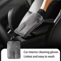 Washandschoen - Schoonmaakhandschoen voor auto, keuken en badkamer - Streeploos schoonmaken voor lak, glas en tegels - Zacht, absorberend, wasbaar en herbruikbaar — thumbnail 5