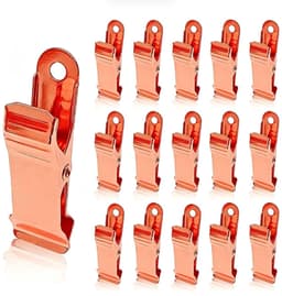 Kleine Klemmen - 30 Stuks - 4 x 1,3 cm - Scheppen - Mini-metalen klemmen - Klemmen voor Organisatie - Geschikt voor kleding, foto's, gordijnen, badkamer - Roségoud — thumbnail 1