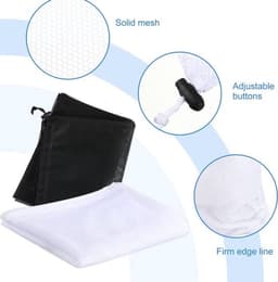 Grote netzakken voor wasgoed - 30 stuks - polyester met trekkoord - zwart/wit - 61 x 91 cm — thumbnail 2