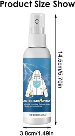 Antistatische Spray 100ml voor Kleding, Textiel en Meubels - Vermindert Statische Lading en Beschermt Tegen Statische Elektriciteit — thumbnail 5