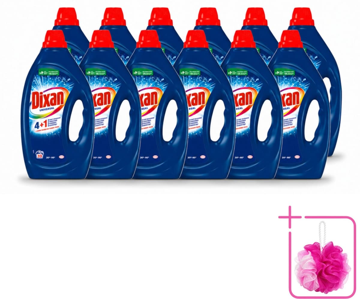 12 x Dixan - Vloeibaar wasmiddel - Universeel - 33 wasbeurten - Bulkverpakking - Wasmiddel - Douchemop - Vloeiend wasmiddel — afbeelding 1