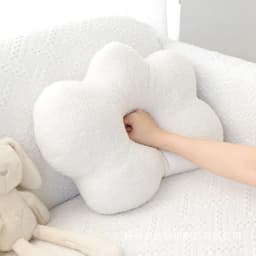 Wolk Pluche kussen, wolkvorm, zacht kussen, wolk, gevuld pluche, decoratief kussen voor woondecoratie (kaki) — thumbnail 2