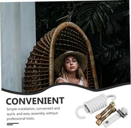 1set Metalen Schommelveren Met Bevestigingsringen Zware Duurzame Spring Kit Voor Hangstoelen Hammocks Voor Buiten Terrasgebruik — thumbnail 3