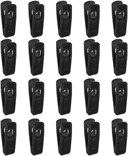 20 stuks antislip fluwelen hangerclips, gevlokte kledingclips voor slanke hangers, sterke grip, handdoek, jas, broek, rok, organizer, zwart — thumbnail 1