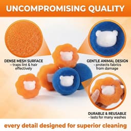 20 Stuks Pluizenverwijderaar Wasballetjes - Wasballen Versnellen Wassen & Voorkomen Klitten - Perfect voor Gezinnen & Grote Ladingen - Blauw & Oranje — thumbnail 3