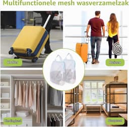 2 Wasnetten met Handvatten, 10 x 12 cm - Waszak voor Wasmachine, Ideaal voor Ondergoed, Sokken en Babykleding met Grote Opening — thumbnail 3